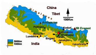 Mini carte du Népal