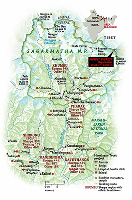 Carte du pays sherpa